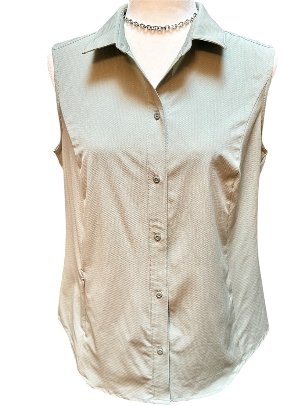 Eddie Bauer Sleeveless Tech Shirt | Women’s Size M | Sage | FreeDry™ Technology